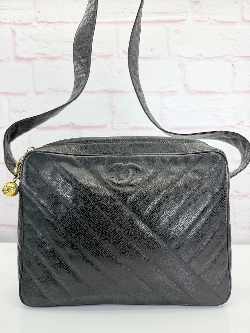 Chanel Black Quilted Leather CC Camera Bag